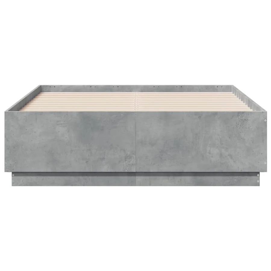 Cadre de lit sans matelas gris béton 135x190 cm - 4