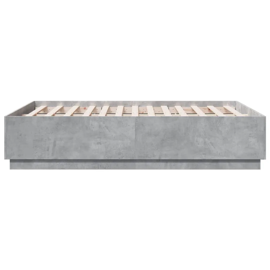 Cadre de lit sans matelas gris béton 135x190 cm - 5