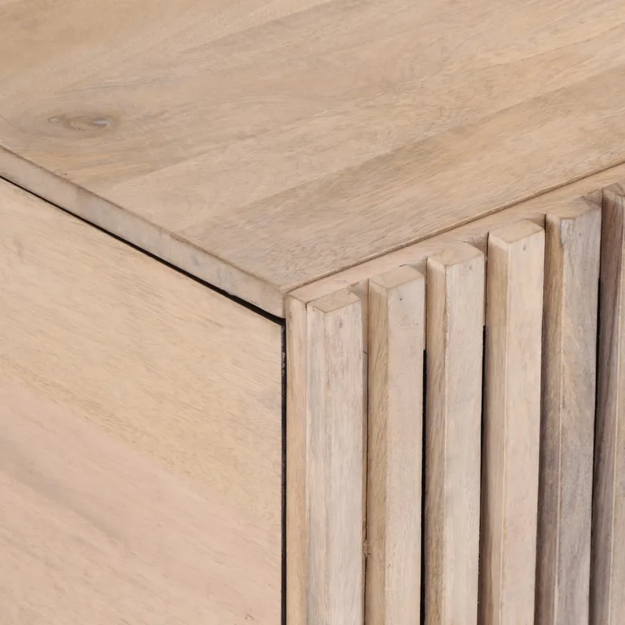Table basse blanc 80x51x40 cm bois de manguier massif - 7