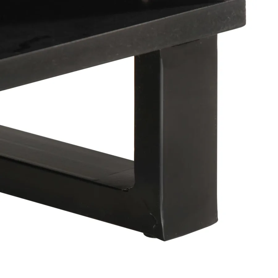 Table basse blanc 80x51x40 cm bois de manguier massif - 8