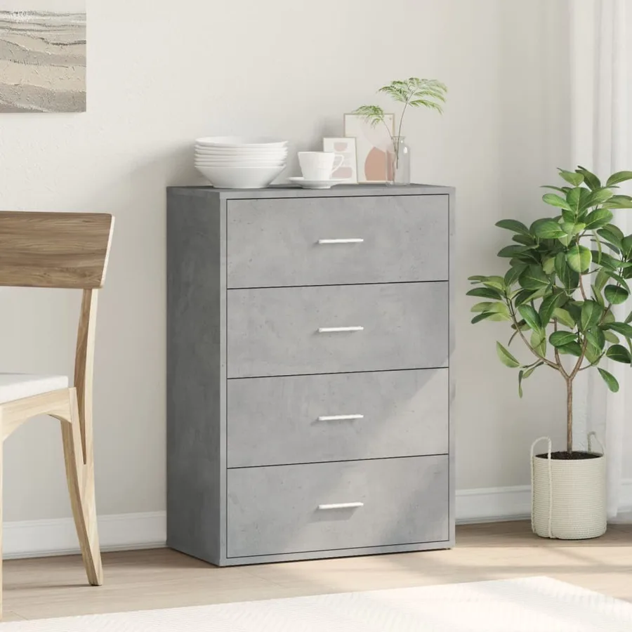 Buffet gris béton 60x31x84 cm bois d'ingénierie - 3