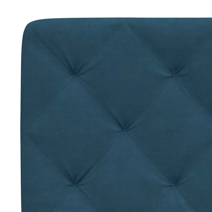 Lit avec matelas bleu 140x200 cm velours - 6