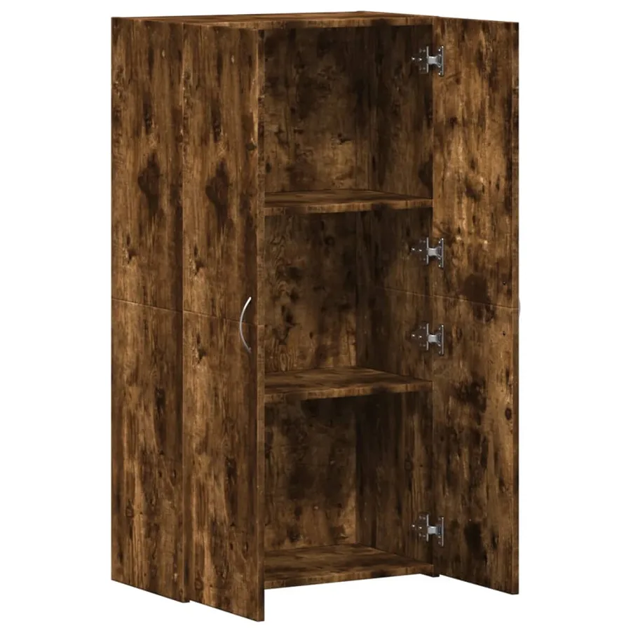 Armoire de classement chêne fumé 60x32x115 cm bois d'ingénierie - 7