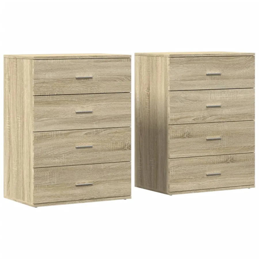 Buffets 2 pcs chêne sonoma 60x39x80 cm bois d'ingénierie - 2