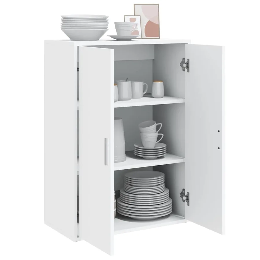 Buffet blanc 60x31x84 cm bois d'ingénierie - 4