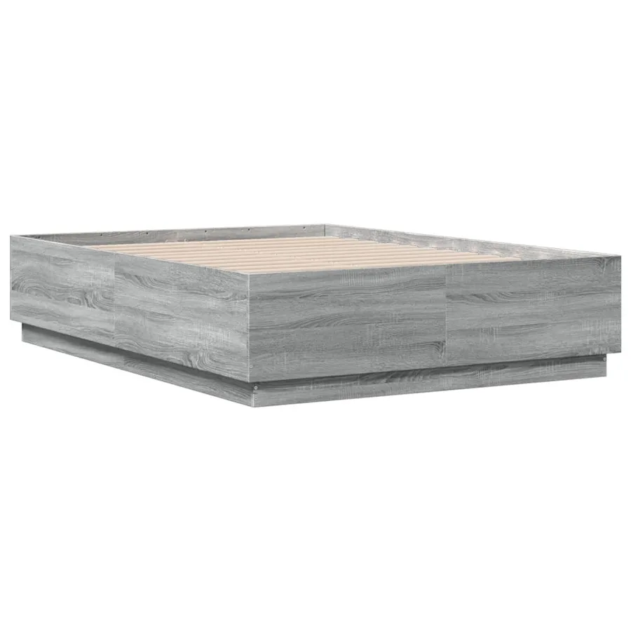 Cadre de lit sans matelas sonoma gris 135x190 cm - 3