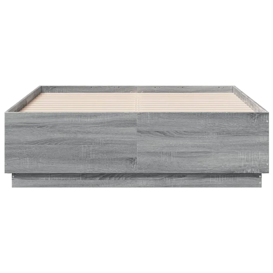 Cadre de lit sans matelas sonoma gris 135x190 cm - 4
