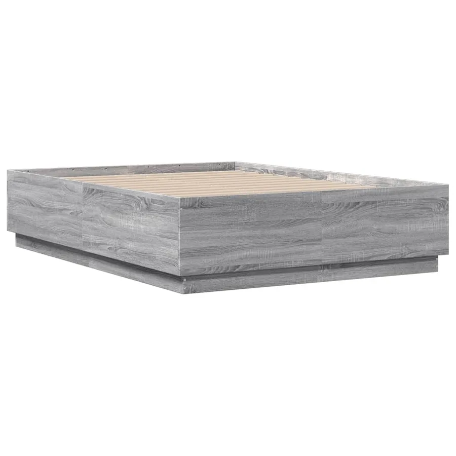 Cadre de lit sans matelas sonoma gris 135x190 cm - 6