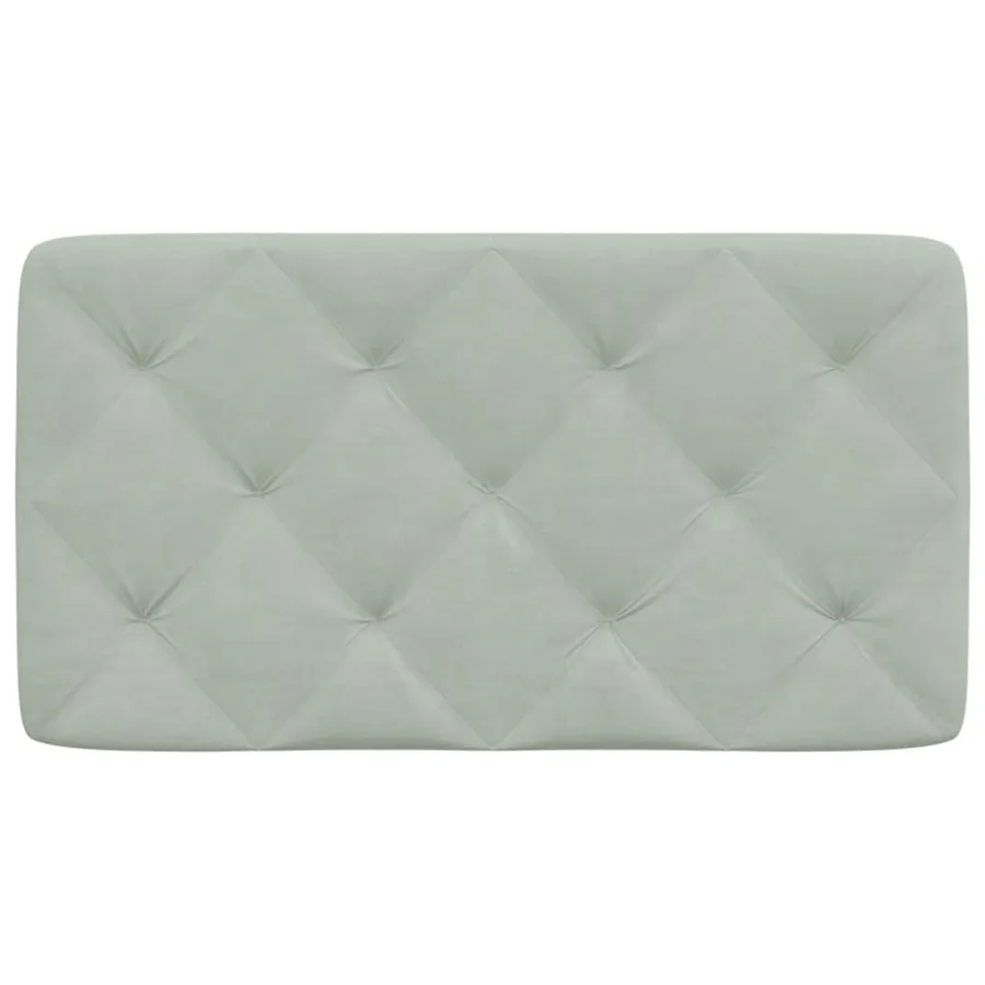 Coussin de tête de lit gris clair 90 cm velours - 5
