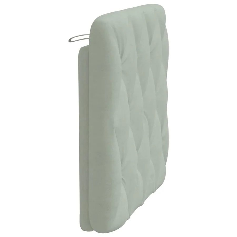 Coussin de tête de lit gris clair 90 cm velours - 6