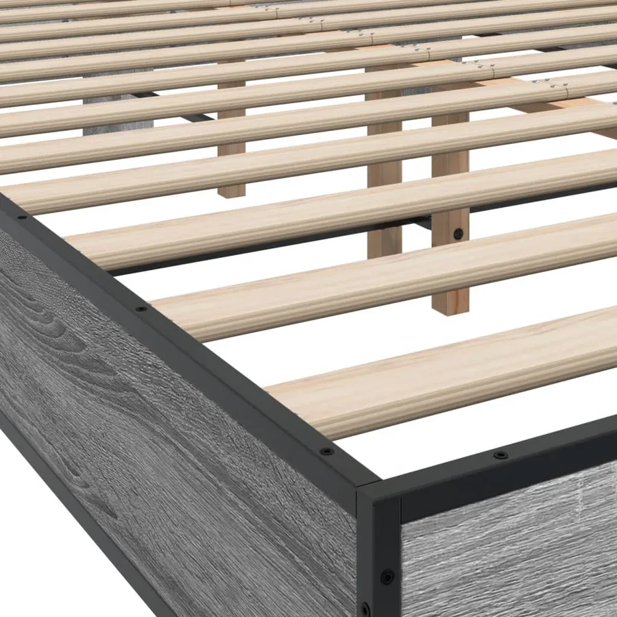 Cadre de lit sans matelas sonoma gris 135x190 cm - 7