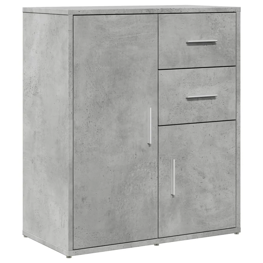Buffets 2 pcs gris béton 60x31x70 cm bois d'ingénierie - 4