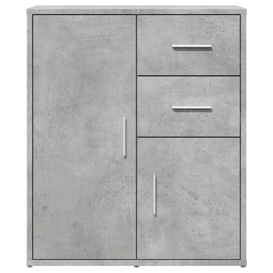Buffets 2 pcs gris béton 60x31x70 cm bois d'ingénierie - 5