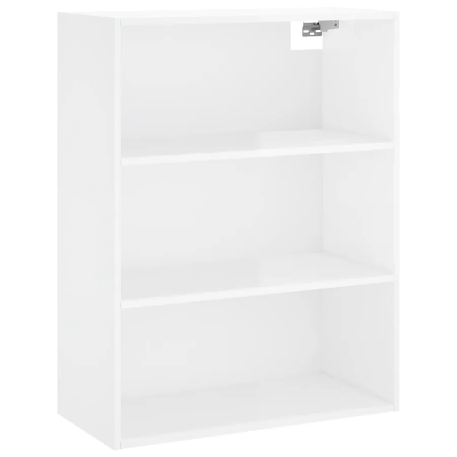 Buffet haut Blanc brillant 69,5x34x180 cm Bois d'ingénierie - 5