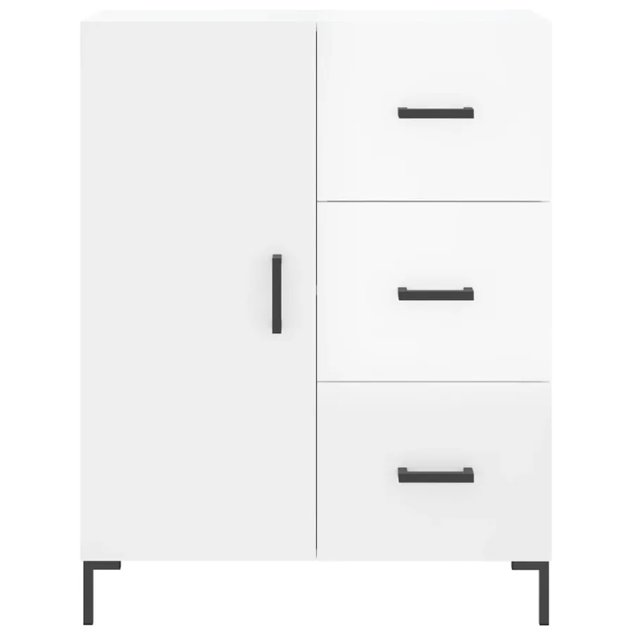 Buffet haut Blanc brillant 69,5x34x180 cm Bois d'ingénierie - 8