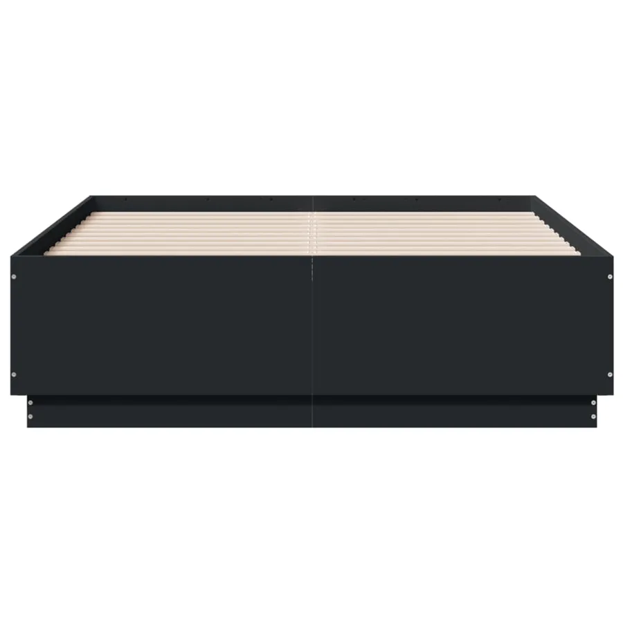 Cadre de lit avec LED sans matelas noir 135x190 cm - 6
