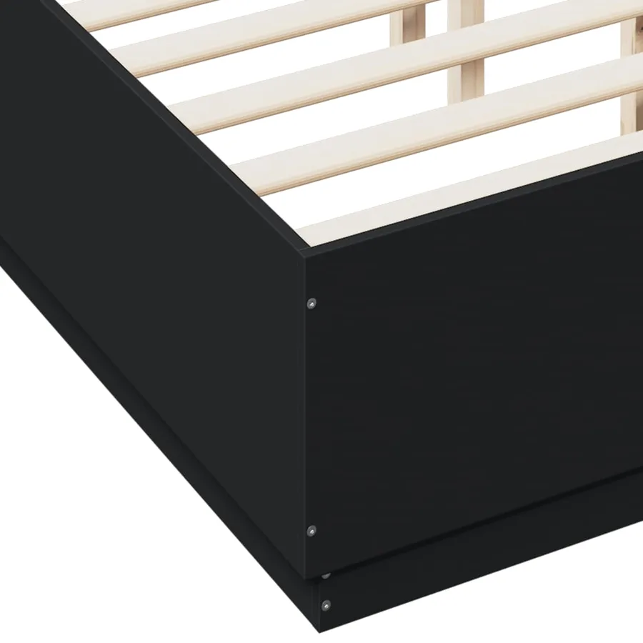 Cadre de lit avec LED sans matelas noir 135x190 cm - 9