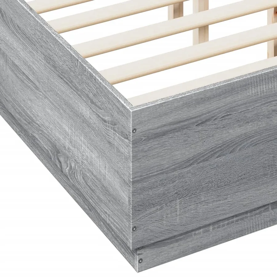 Cadre de lit avec LED sans matelas sonoma gris 135x190 cm - 9