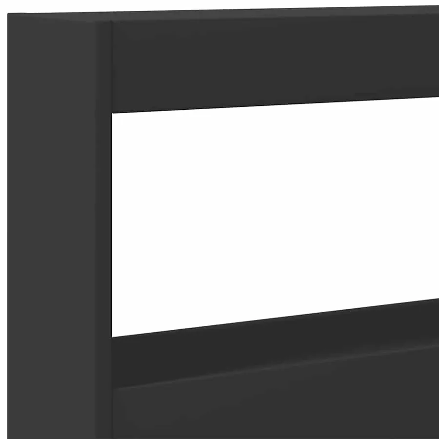 Armoire tête de lit avec LED noir 180x17x102 cm - 9