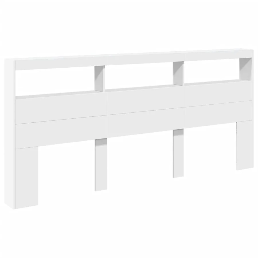 Armoire tête de lit avec LED blanc 220x17x102 cm - 3