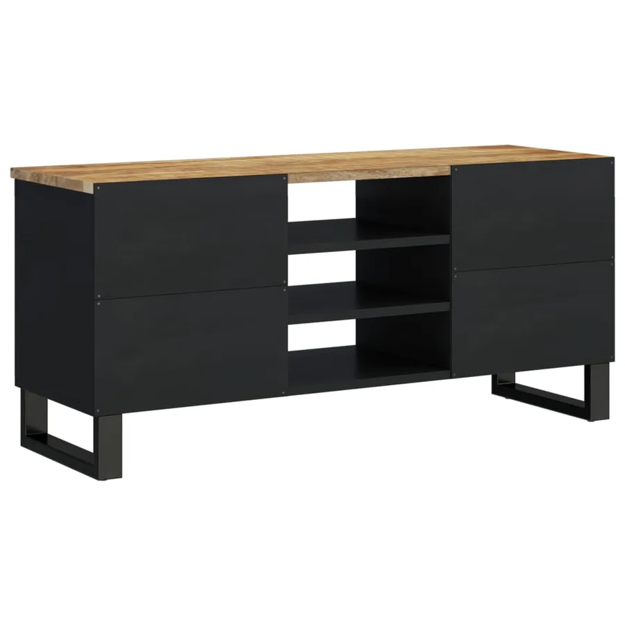 Meuble TV 100x33x46 cm bois de manguier et d'ingénierie - 4