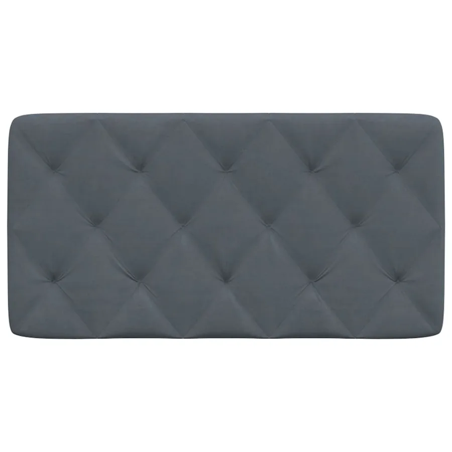Coussin de tête de lit gris foncé 100 cm velours - 5