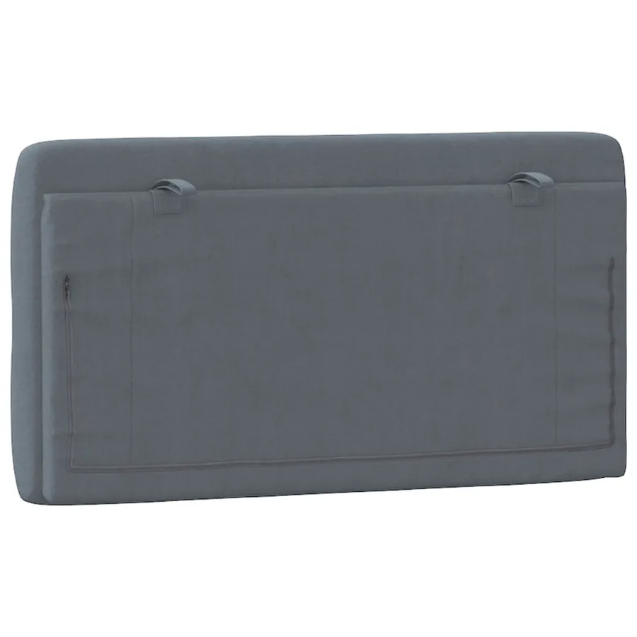 Coussin de tête de lit gris foncé 100 cm velours - 7