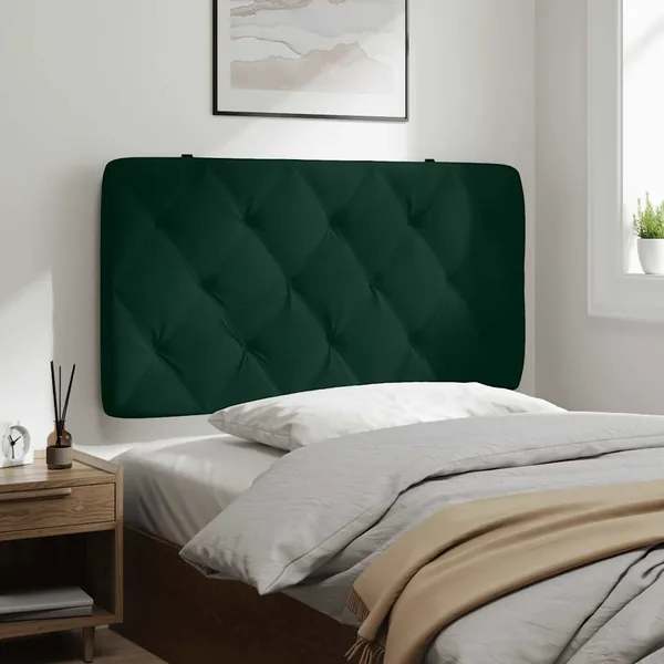 Coussin de tête de lit vert foncé 100 cm velours
