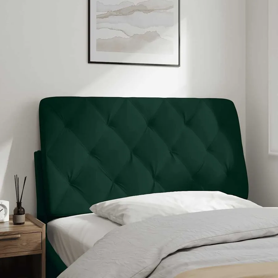 Coussin de tête de lit vert foncé 100 cm velours - 3