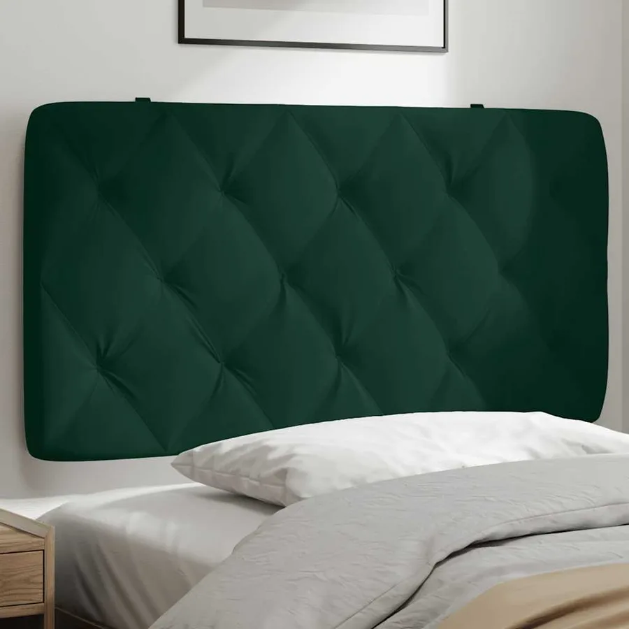 Coussin de tête de lit vert foncé 100 cm velours - 4