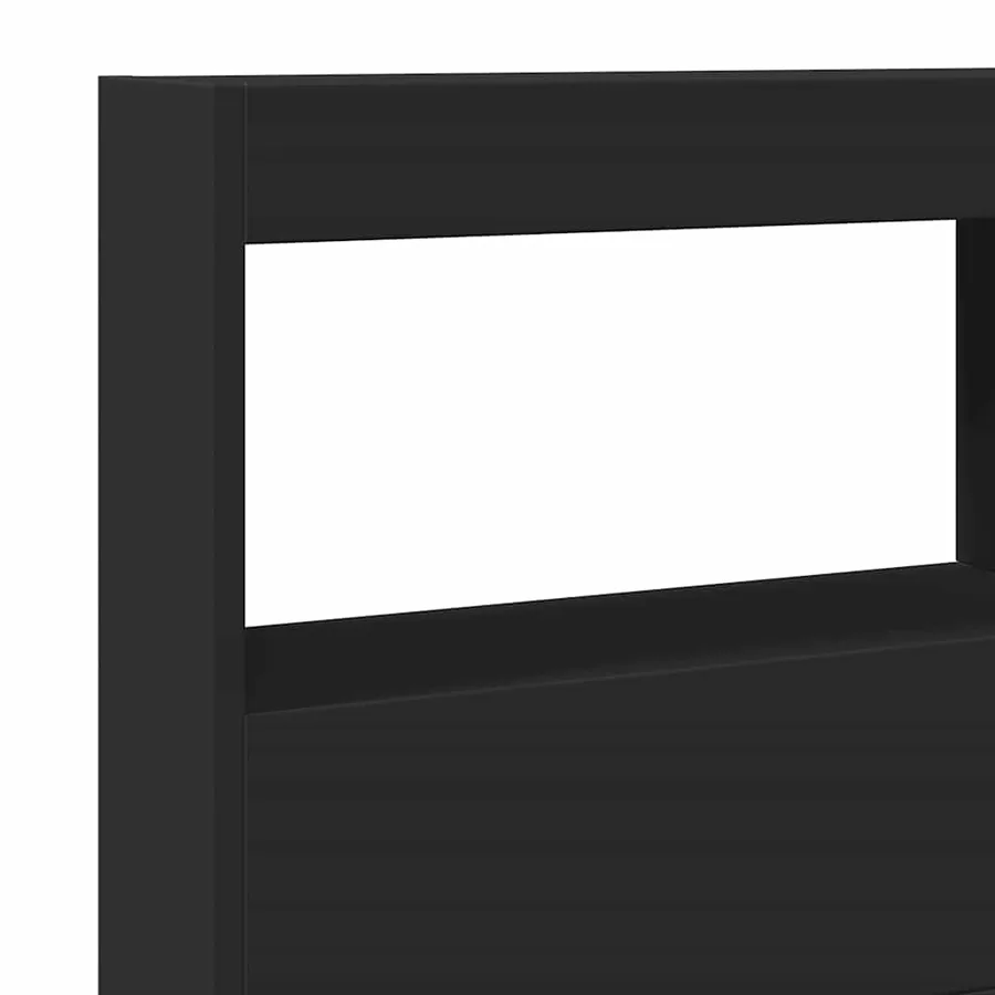Armoire tête de lit avec LED noir 140x17x102 cm - 9