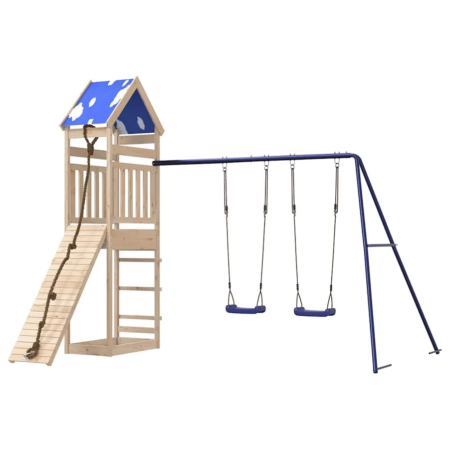 Aire de jeux d'extérieur bois de pin massif - 4