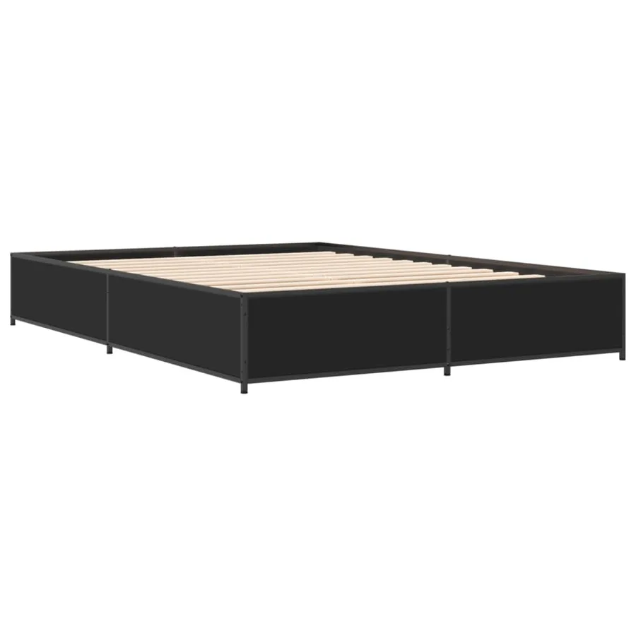 Cadre de lit sans matelas noir 140x190 cm - 3