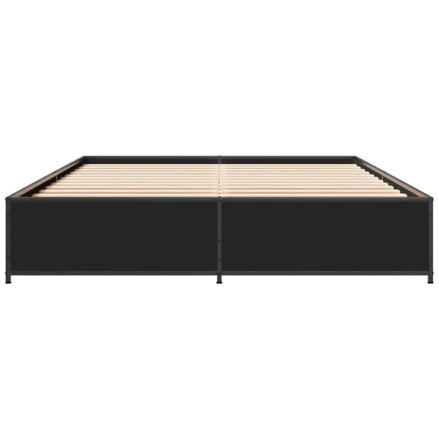 Cadre de lit sans matelas noir 140x190 cm - 4
