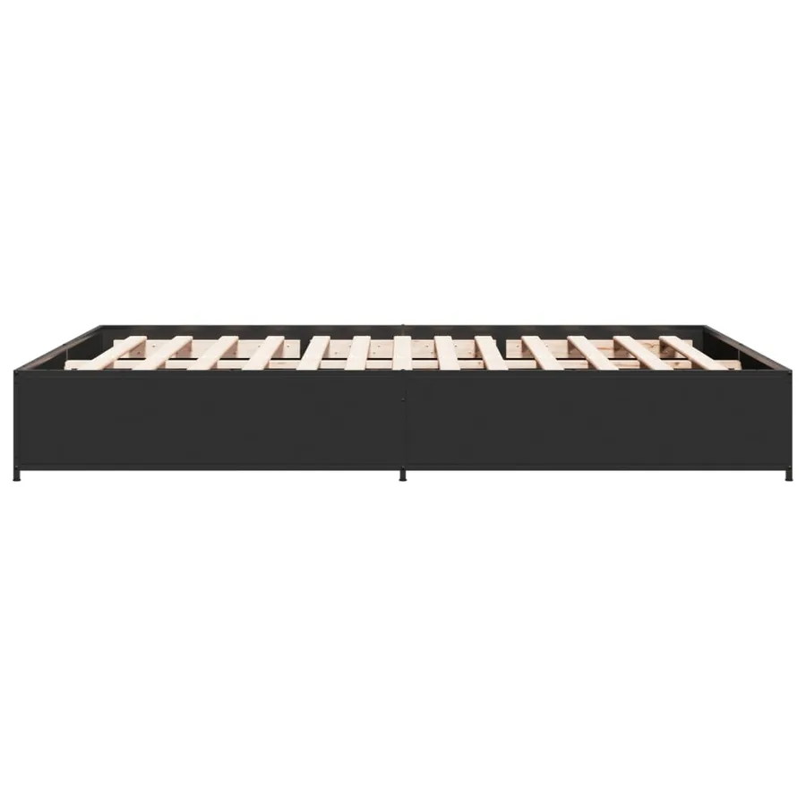 Cadre de lit sans matelas noir 140x190 cm - 5