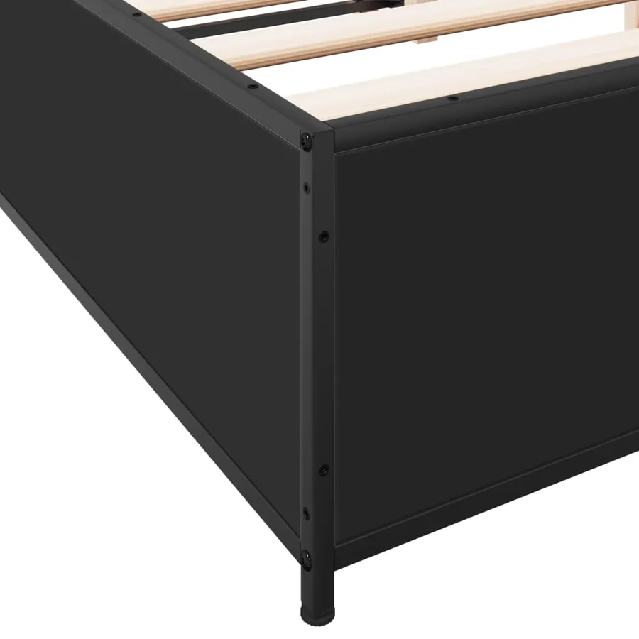 Cadre de lit sans matelas noir 140x190 cm - 7