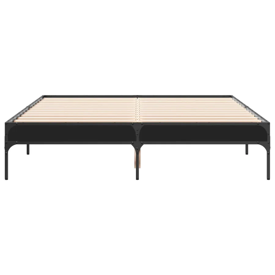 Cadre de lit sans matelas noir 120x190 cm - 4