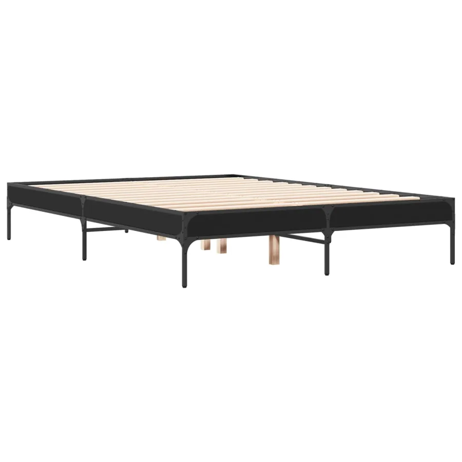 Cadre de lit sans matelas noir 120x190 cm - 6