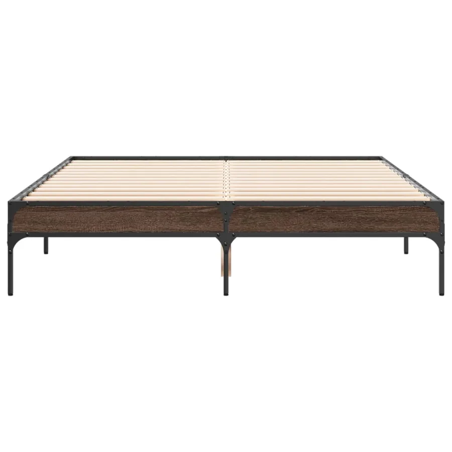 Cadre de lit sans matelas chêne marron 120x190 cm - 4
