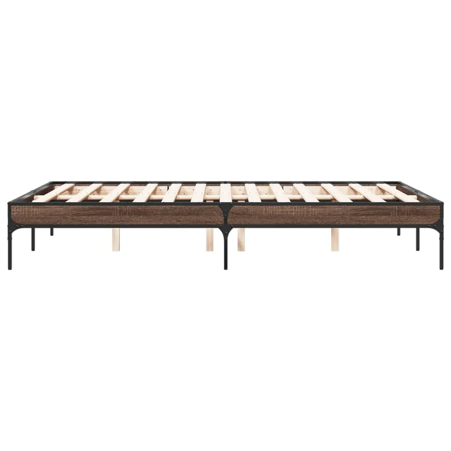 Cadre de lit sans matelas chêne marron 120x190 cm - 5