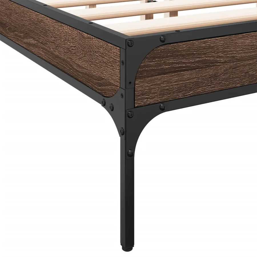 Cadre de lit sans matelas chêne marron 120x190 cm - 7