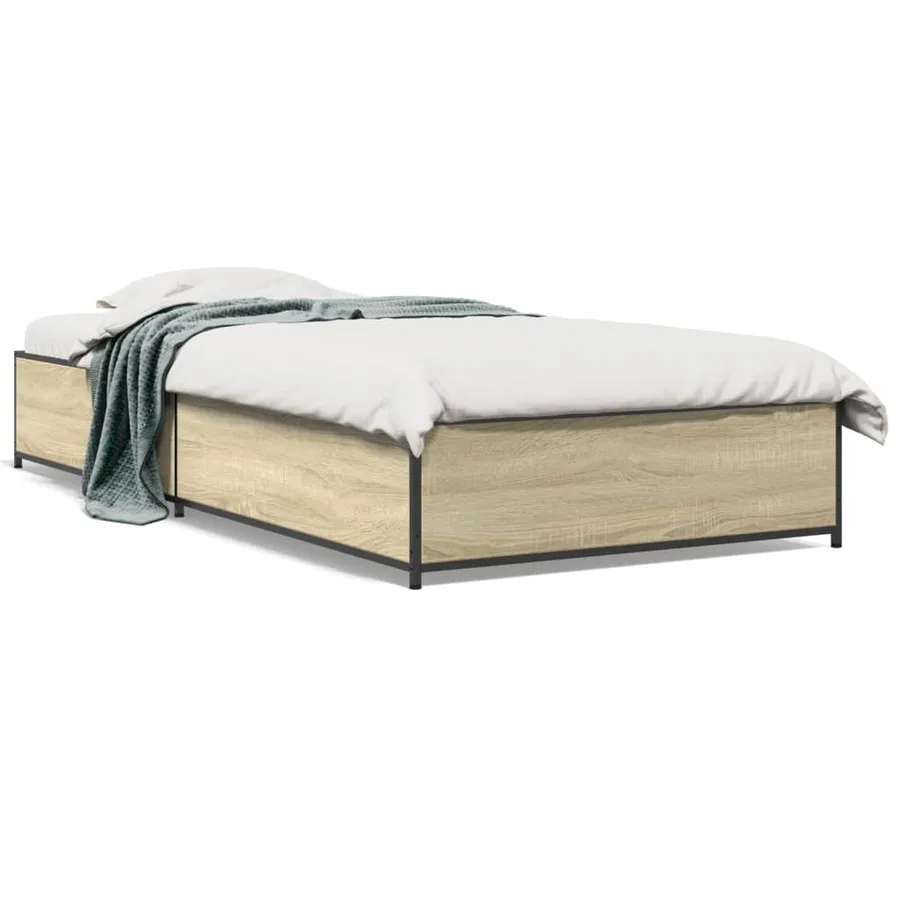 Cadre de lit sans matelas chêne sonoma 75x190 cm - 2
