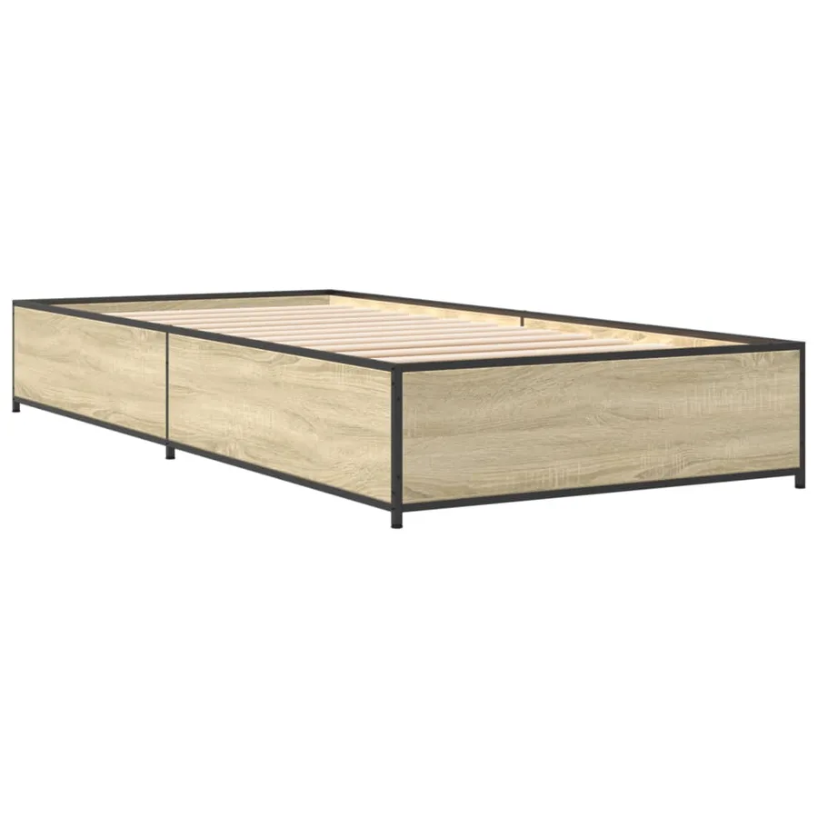 Cadre de lit sans matelas chêne sonoma 75x190 cm - 3