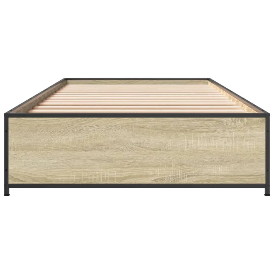Cadre de lit sans matelas chêne sonoma 75x190 cm - 4