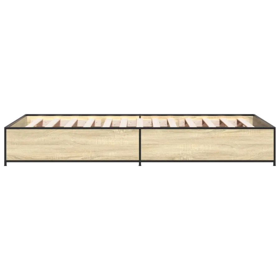 Cadre de lit sans matelas chêne sonoma 75x190 cm - 5