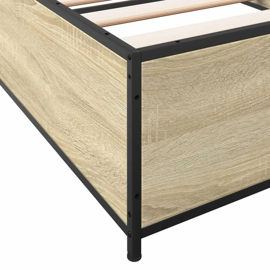 Cadre de lit sans matelas chêne sonoma 75x190 cm - 7