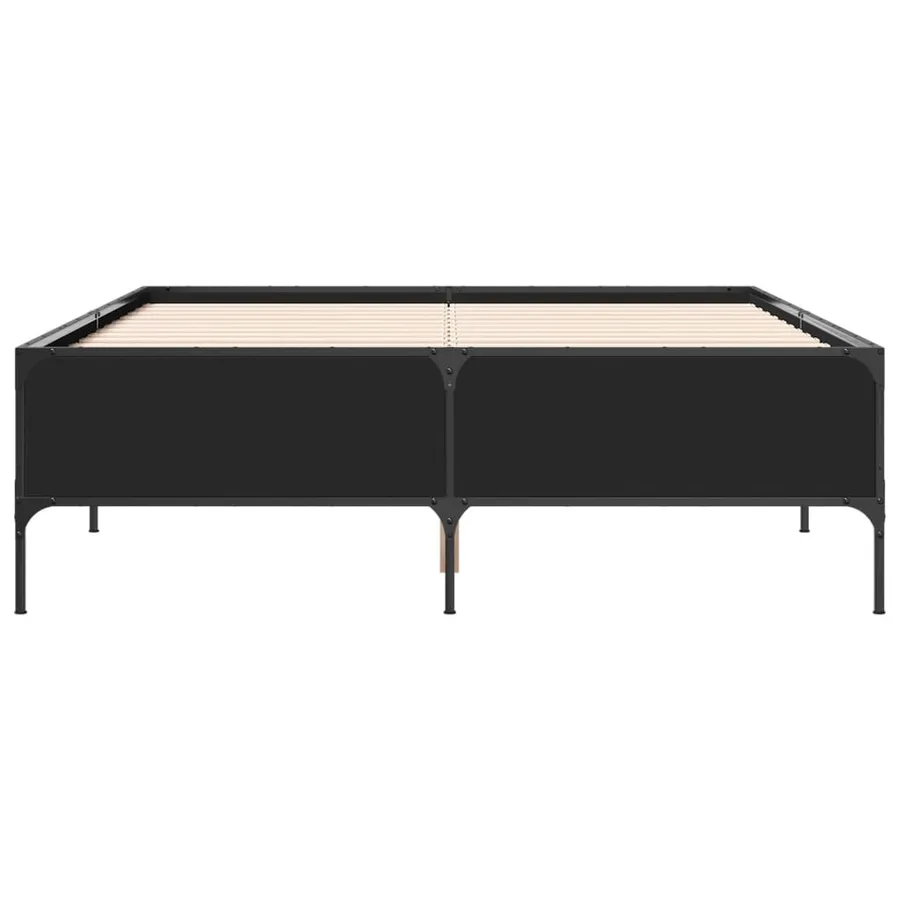 Cadre de lit sans matelas noir 135x190 cm - 4