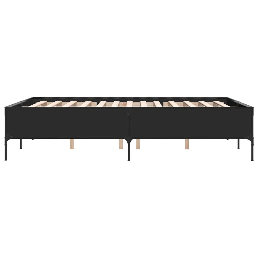 Cadre de lit sans matelas noir 135x190 cm - 5