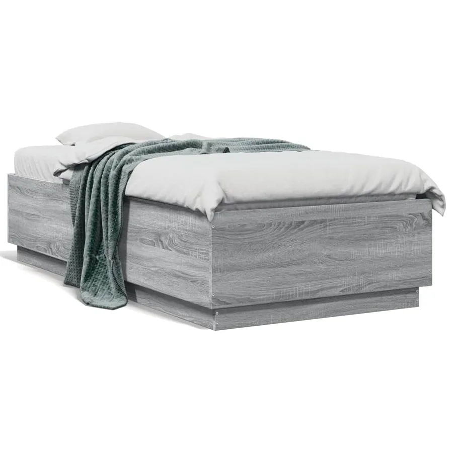 Cadre de lit sans matelas sonoma gris 75x190 cm - 2