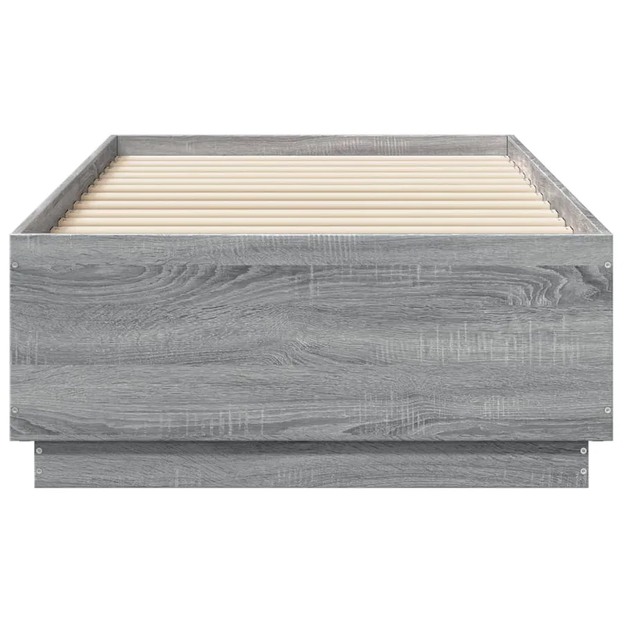 Cadre de lit sans matelas sonoma gris 75x190 cm - 4